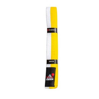  Cinturon Artes Marciales Bicolor 240cm Blanc-Jaune