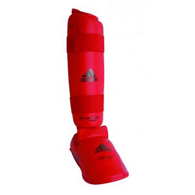 adidas Karate Kumite Approved Shinguards And Instep Rouge