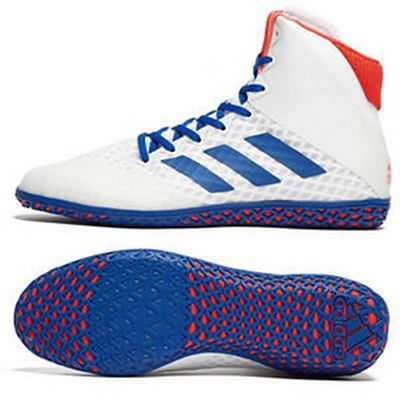 Adidas Mat Wizard 4 Wrestling Shoes Blanc-Bleu