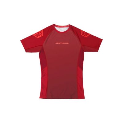AESTHETIC Crimson Short Sleeve Rashguard Red