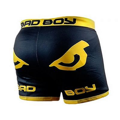 Bad Boy Classic Vale Tudo Shorts Preto-Amarelo