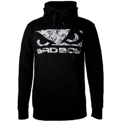 Bad Boy Mens Camo Print Logo OTH Hooded Svart-Camo