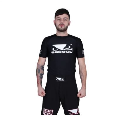 Bad Boy Short Sleeve Rashguard Negro-Blanco