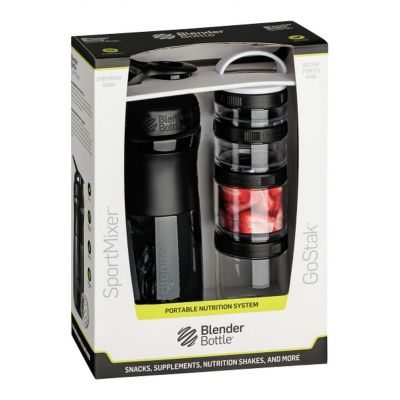 BlenderBottle Combo Pak Sportmixer Shaker Und Gostak Starter 4Pak Preto