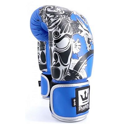 Buddha Amateur Competition Dragon Boxing Gloves Blue