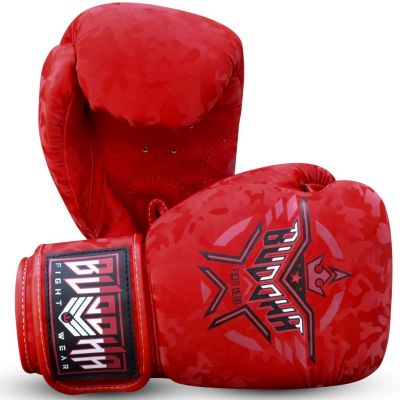 Buddha Army Muay Thai Kick Boxing Gloves Rojo