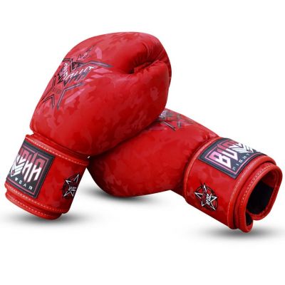 Buddha Army Muay Thai Kick Boxing Gloves Red