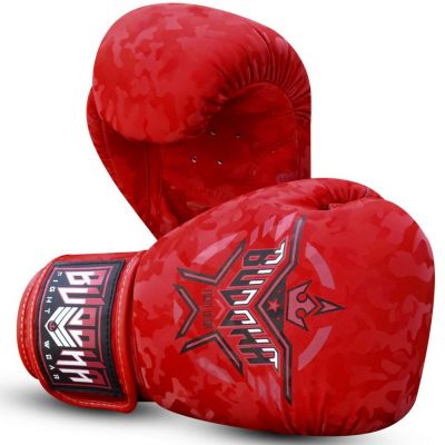 Buddha Army Muay Thai Kick Boxing Gloves Red