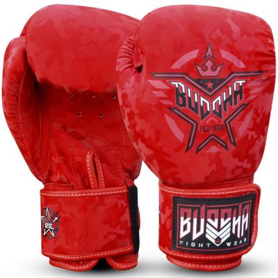 Buddha Army Muay Thai Kick Boxing Gloves Red