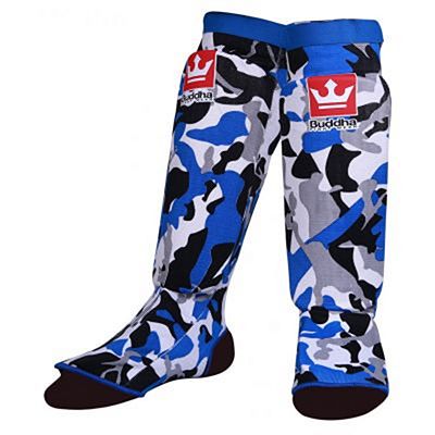 Buddha Army Padded Sock Shinguards Bleu