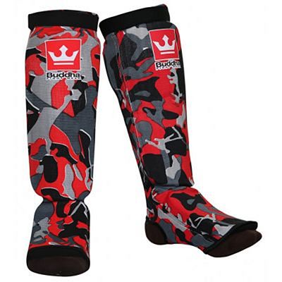 Buddha Army Padded Sock Shinguards Vermelho