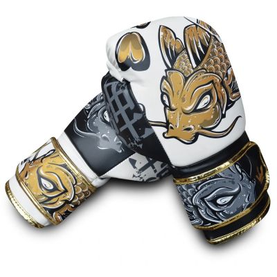 Buddha Boxing Gloves Fantasy Koy Special Edition Weiß-Gold