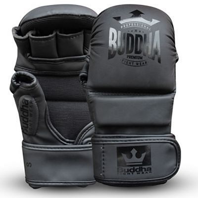 Buddha Competition Leather MMA Gloves Schwarz