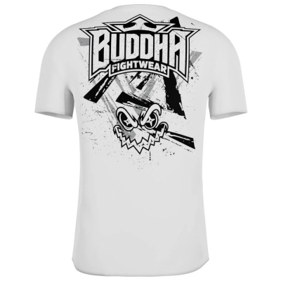 Buddha Creepy Cotton T-shirt Fehèr