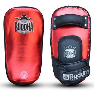 Buddha Curved Leather S Thai Pads Velcro Red