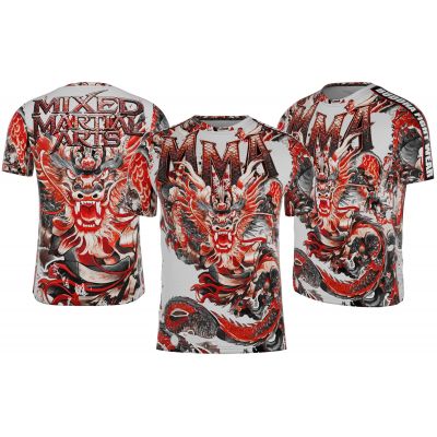 Buddha Dragon MMA T990 T-Shirt Red
