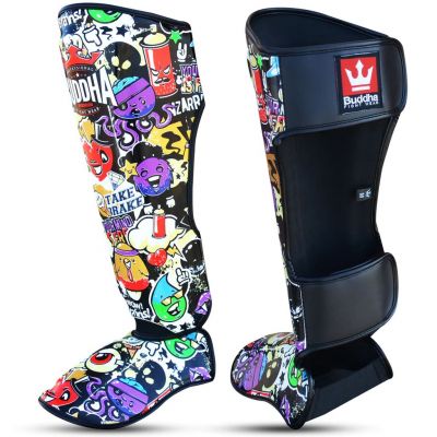 Buddha Zippy Muay Thai Kick Boxing Shin Guards Flerfärgad