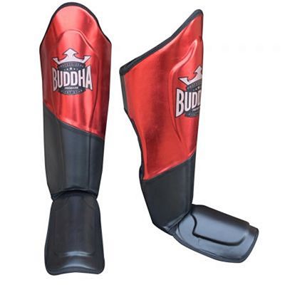 Buddha Espinilleras Muay Thai MMA Kick Boxing Deluxe Rot