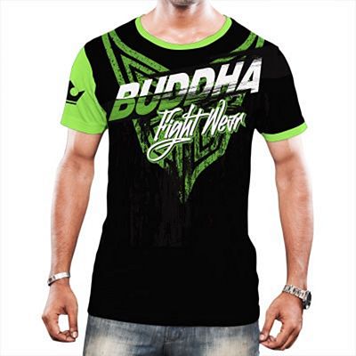 Buddha Green X T-shirt Negro-Verde