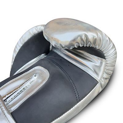 Buddha Guantes De Boxeo Muay Thai Kick Boxing Deluxe Silver-Svart