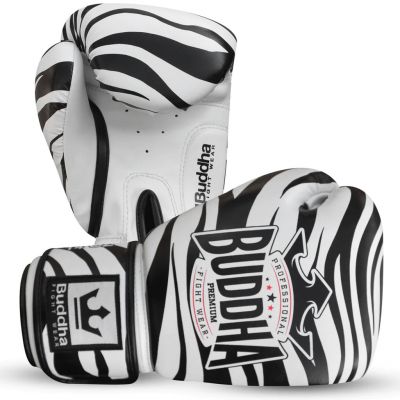 Buddha Guantes De Boxeo Muay Thai Kick Boxing Fantasy Zebra Special Edition Svart-Vit