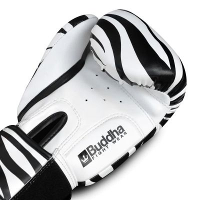 Buddha Guantes De Boxeo Muay Thai Kick Boxing Fantasy Zebra Special Edition Preto-Branco