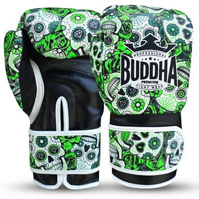 Buddha Guantes De Boxeo Muay Thai Kick Boxing Mexican Branco-Verde