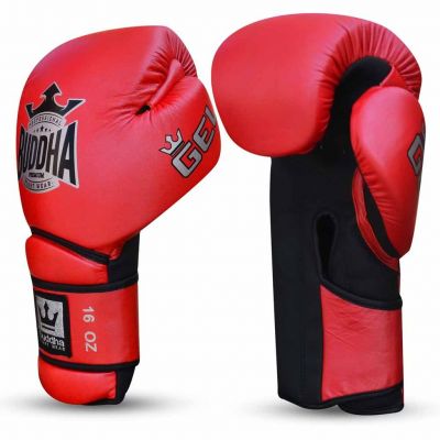 Buddha Guantes De Boxeo Muay Thai Kick Boxing Pro Gel Röd