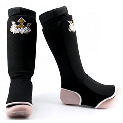 Buddha Kids Cloth Shin & Instep Guards Schwarz