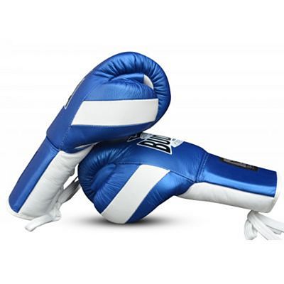Buddha Leather Boxing Gloves Laces Blue
