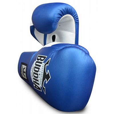 Buddha Leather Boxing Gloves Laces Blue