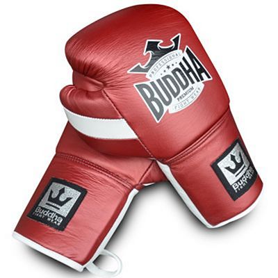 Buddha Leather Boxing Gloves Laces Piros