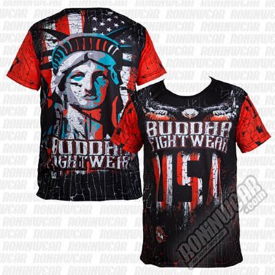 Buddha Liberty Fighter Tee Negro-Rojo