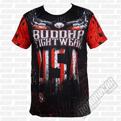 Buddha Liberty Fighter Tee Preto-Vermelho