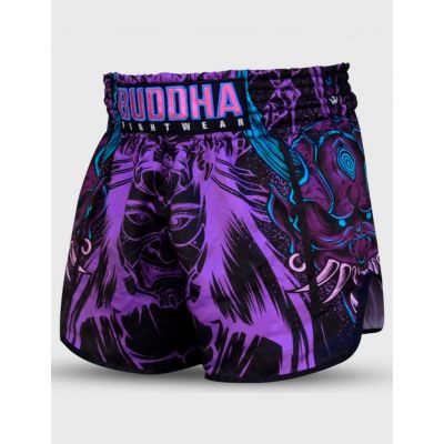 Buddha Luzbel Muay Thai Shorts Lila-Blå