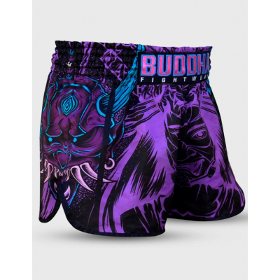 Buddha Luzbel Muay Thai Shorts Lila-Blå