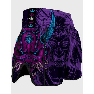 Buddha Luzbel Muay Thai Shorts Lila-Blå