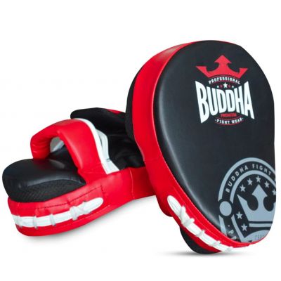 Buddha Manoplas De Boxeo Curvadas Buddha Thailand Preto-Vermelho