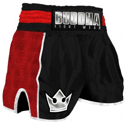 Buddha Muay Thai Kick Boxing Buddha Retro Premium Negro-Rojo