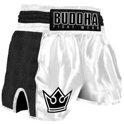 Buddha Muay Thai Kick Boxing Buddha Retro Premium Weiß-Schwarz