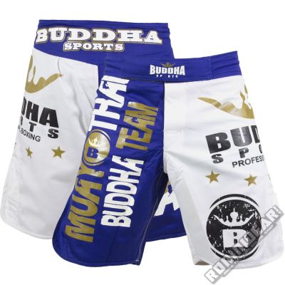 Buddha Muay Thai Royal MMA Shorts Blanco-Azul