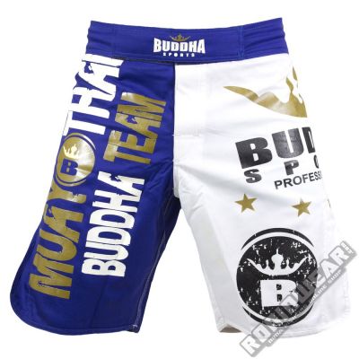 Buddha Muay Thai Royal MMA Shorts Blanco-Azul