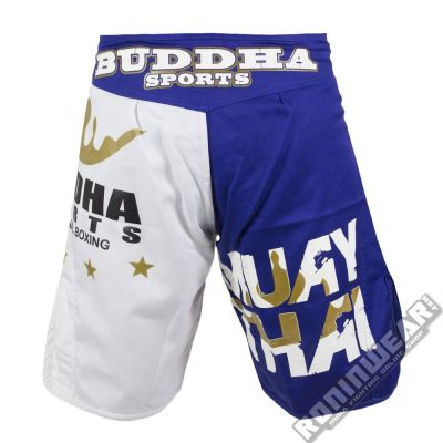 Buddha Muay Thai Royal MMA Shorts Blanco-Azul