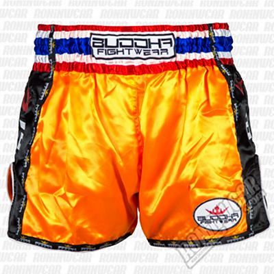 Buddha Muay Thai Shorts Retro Naranja