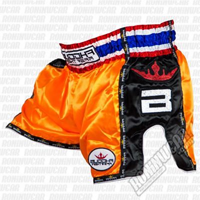 Buddha Muay Thai Shorts Retro Laranja