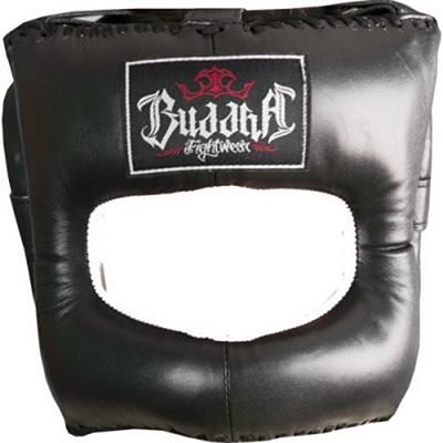 Buddha Nose Protection Leather Headgear Schwarz