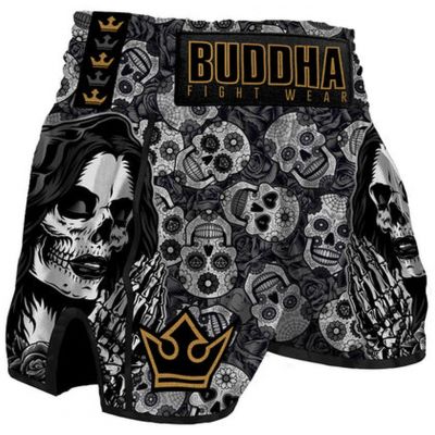 Buddha Pantalon Muay Thai Kick Boxing European Black Mexican Style Preto