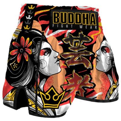 Buddha Pantalon Muay Thai Kick Boxing European Geisha Fekete