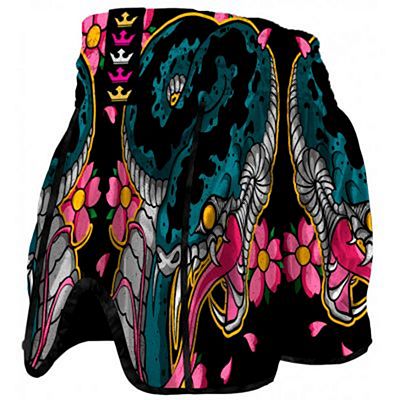 Buddha Retro Cobra Muay Thai Shorts Preto-Rosa