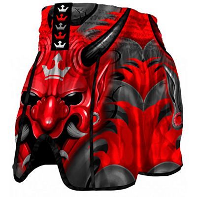 Buddha Retro Demon Muay Thai Shorts Grå-Röd